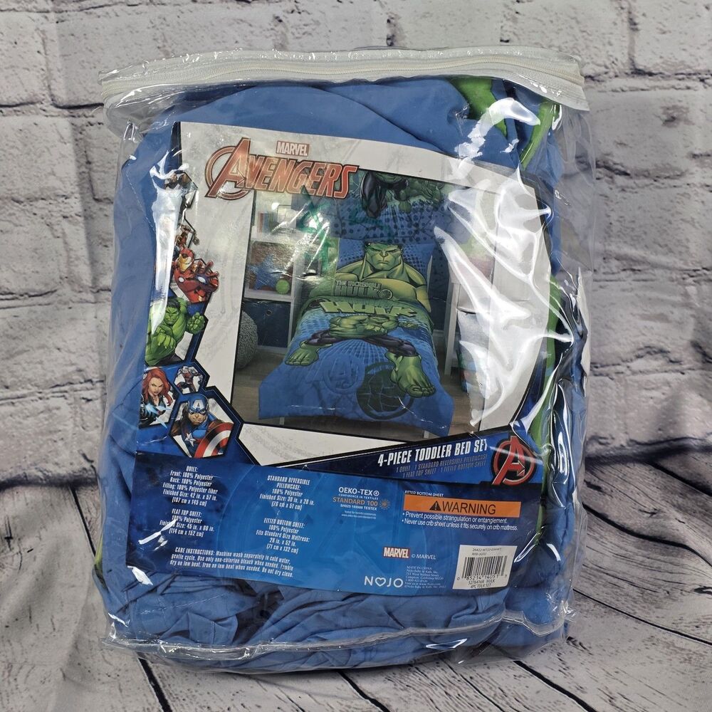 Marvel Avengers Toddler Comforter Set Super Soft Kids Bedding Hulk Iron Man